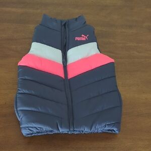 Puma Kids Puffer Vest - Navy and Pink